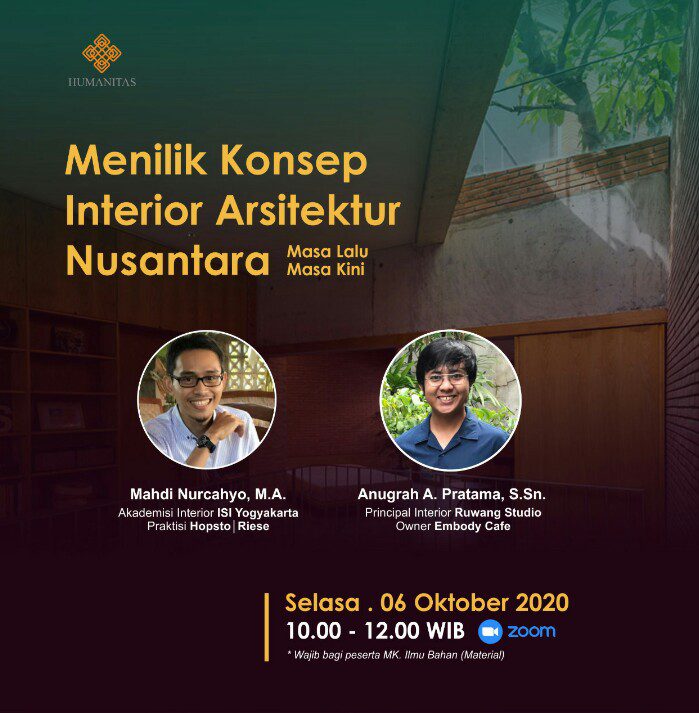 Webinar “Menilik Konsep Interior Arsitektur Nusantara Masa Lalu dan ...